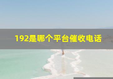 192是哪个平台催收电话