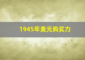 1945年美元购买力