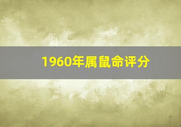 1960年属鼠命评分