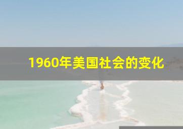 1960年美国社会的变化