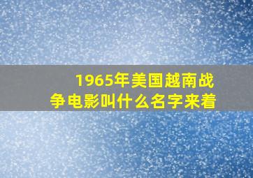 1965年美国越南战争电影叫什么名字来着