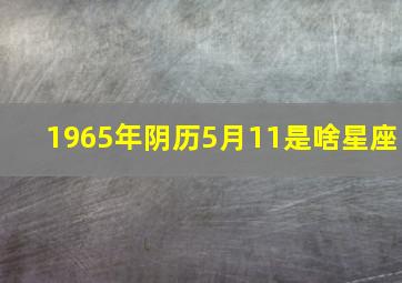 1965年阴历5月11是啥星座