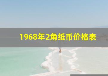 1968年2角纸币价格表