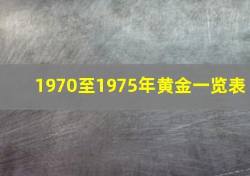 1970至1975年黄金一览表