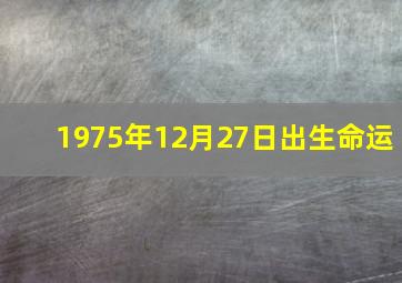 1975年12月27日出生命运