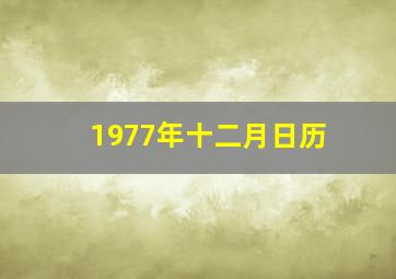 1977年十二月日历