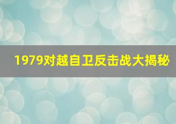 1979对越自卫反击战大揭秘