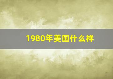 1980年美国什么样