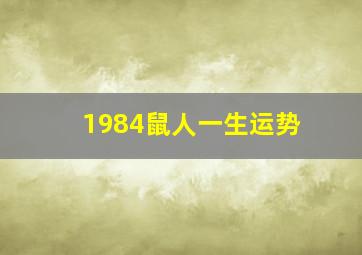 1984鼠人一生运势