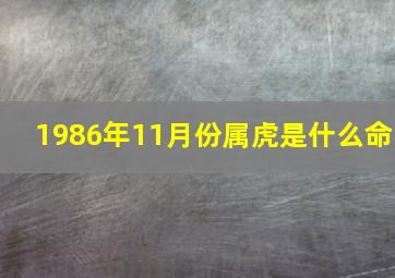 1986年11月份属虎是什么命