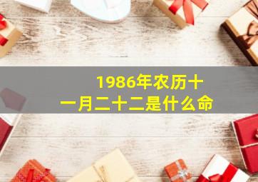 1986年农历十一月二十二是什么命