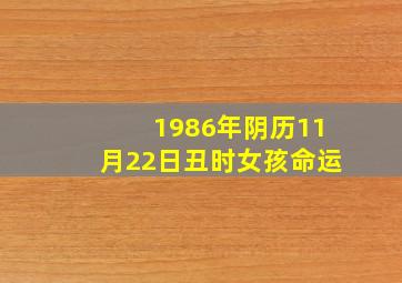 1986年阴历11月22日丑时女孩命运