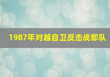 1987年对越自卫反击战部队