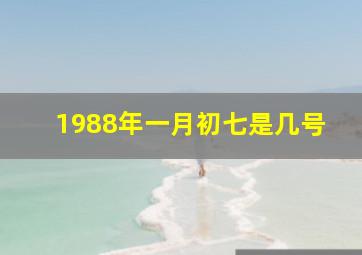 1988年一月初七是几号