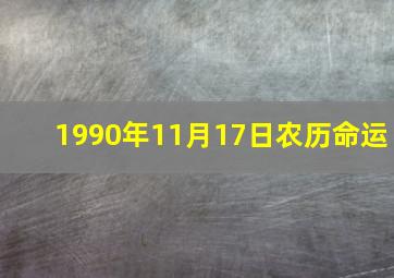 1990年11月17日农历命运