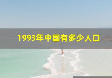 1993年中国有多少人口