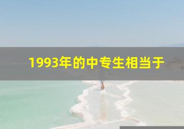 1993年的中专生相当于