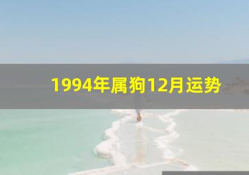 1994年属狗12月运势