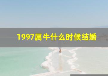 1997属牛什么时候结婚