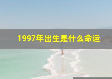 1997年出生是什么命运