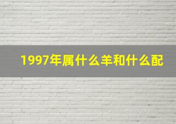 1997年属什么羊和什么配