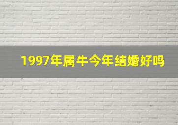 1997年属牛今年结婚好吗