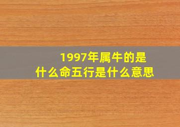 1997年属牛的是什么命五行是什么意思