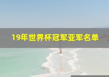 19年世界杯冠军亚军名单