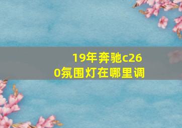 19年奔驰c260氛围灯在哪里调