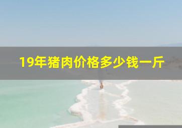 19年猪肉价格多少钱一斤