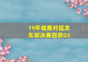 19年雄鹿对猛龙东部决赛回放G5