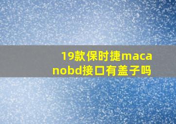 19款保时捷macanobd接口有盖子吗