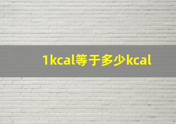 1kcal等于多少kcal