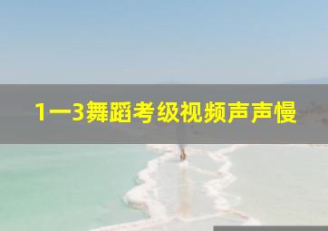 1一3舞蹈考级视频声声慢