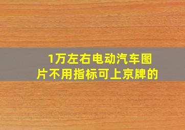 1万左右电动汽车图片不用指标可上京牌的