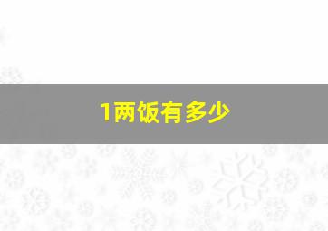 1两饭有多少