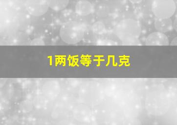 1两饭等于几克