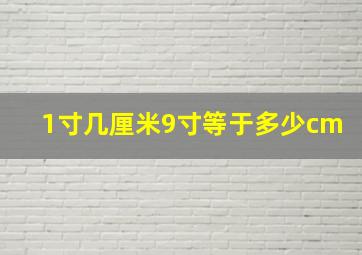 1寸几厘米9寸等于多少cm