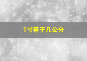 1寸等于几公分