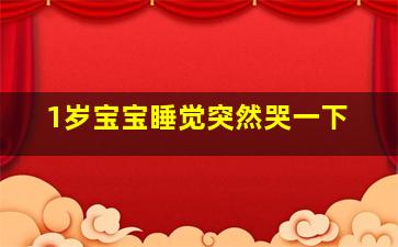 1岁宝宝睡觉突然哭一下