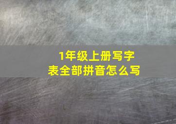 1年级上册写字表全部拼音怎么写