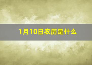 1月10日农历是什么