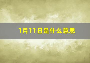 1月11日是什么意思