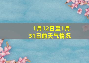 1月12日至1月31日的天气情况