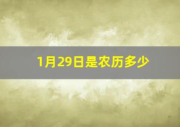 1月29日是农历多少