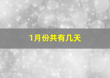 1月份共有几天