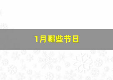 1月哪些节日