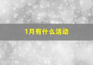 1月有什么活动