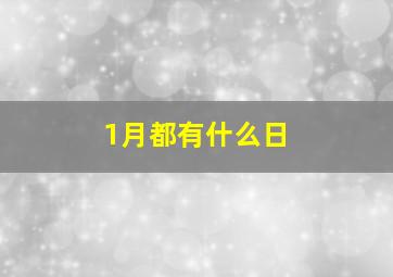 1月都有什么日