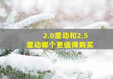 2.0混动和2.5混动哪个更值得购买